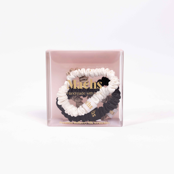 Ivory Black Champagne 3-Pack Scrunchies Small