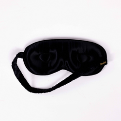 Zwart zijden slaapmasker