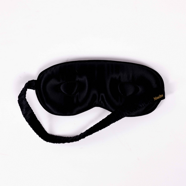 Zwart zijden slaapmasker