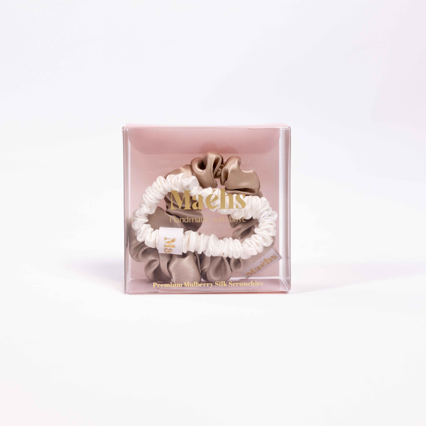 Ivory Champagne 2-Pack Scrunchies S-M
