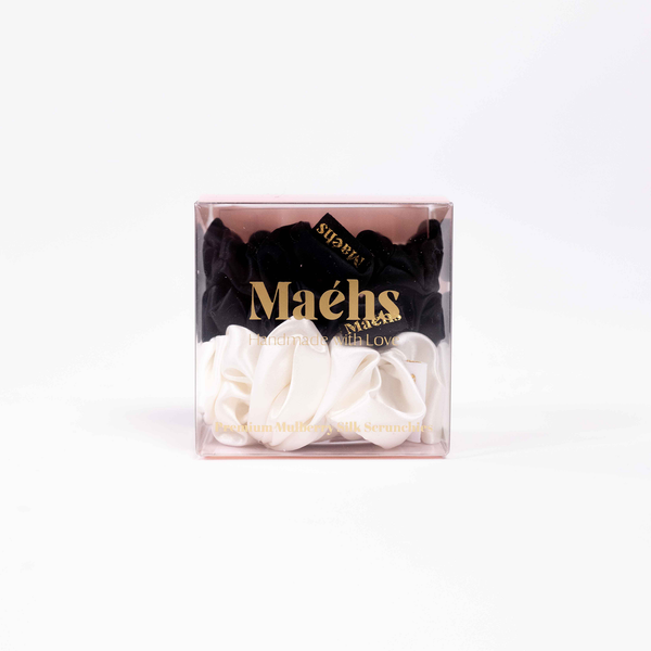 scrunchies set zwart wit 